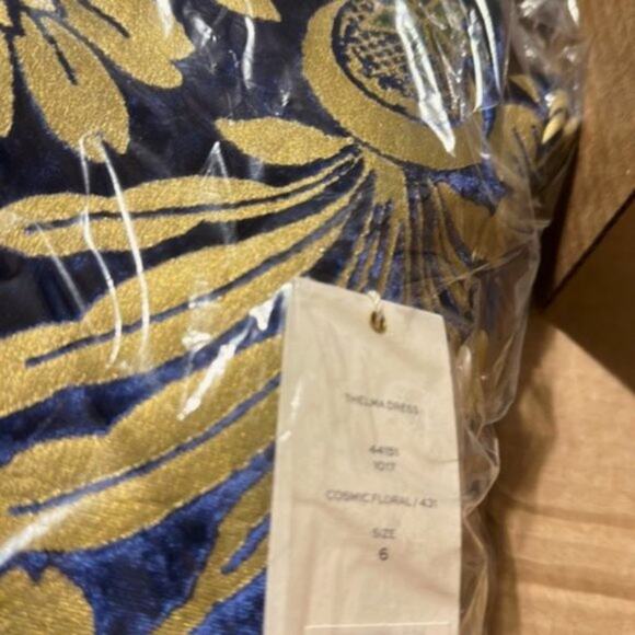 Tory Burch Thelma Floral Print Shift Dress Blue Dahlia size 6 - Picture 10 of 15